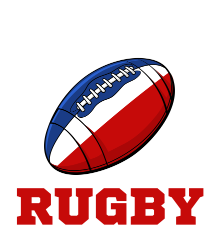 France Rugby Ball T-Shirt (Blue)